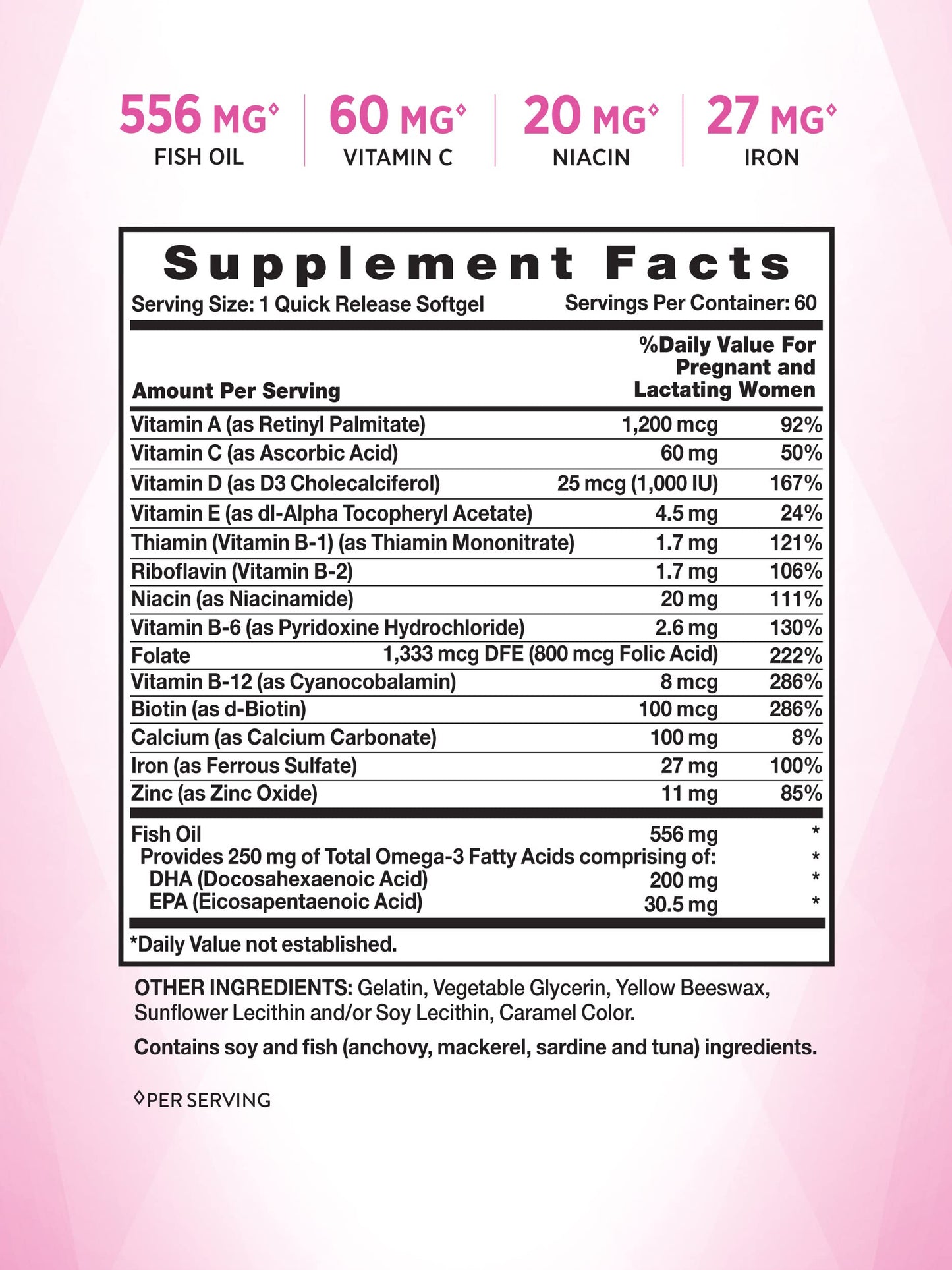 Prenatal Vitamins with DHA and Folic Acid | 60 Softgels | Non-GMO & Gluten Free Supplement Nature's Truth