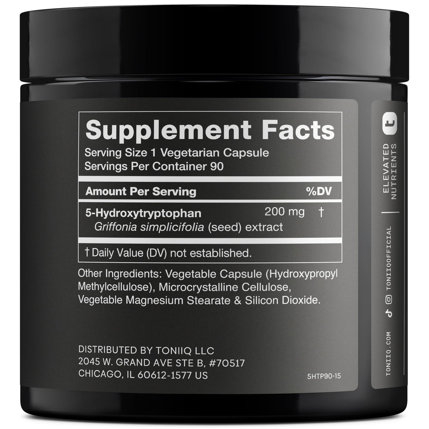Toniiq Ultra High Strength 5HTP Capsules - 99%+ Highly Purified and Bioavailable - 12:1 Concentrated Extract - 200mg - 90 Veggie Capsules Toniiq buy supplements Au