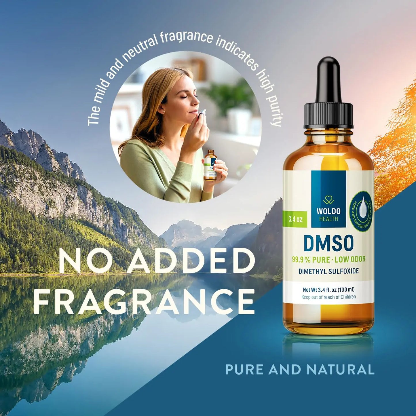 WoldoHealth DMSO 99.9% Pharmaceutical Grade 3.38 oz - FT-IR Verified Dimethyl Sulfoxide, Low Odor Solvent in Glass Bottle with Dropper WoldoHealth buy supplements Au