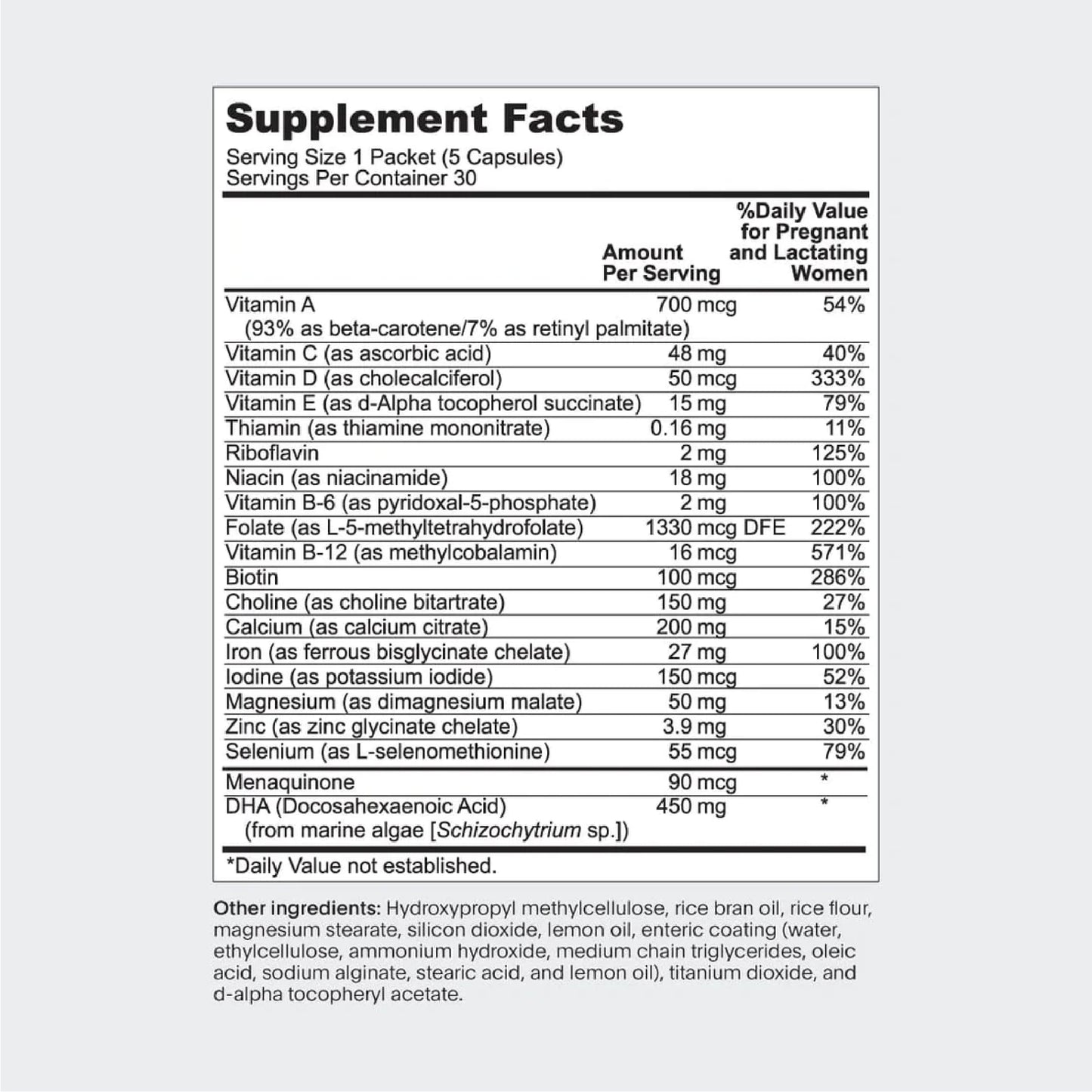 NATALIST Daily Prenatal Packs Daily Preconception & Pregnancy Formula Women's NATALIST