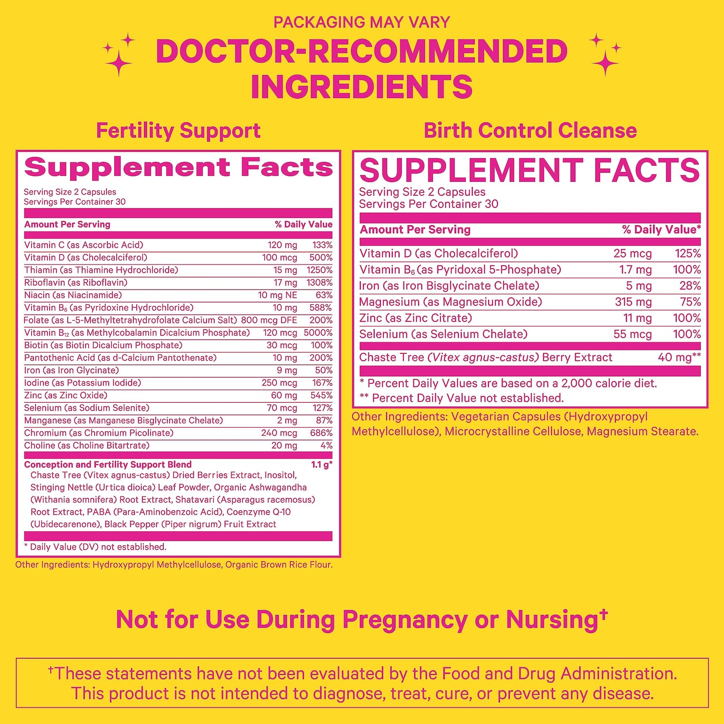 Pink Stork Fertility Supplement for Women + Birth Control Cleanse, Hormone Balance for Women, Vitex Pink Stork