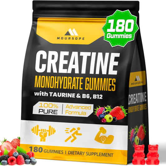 (180 Count) Creatine Monohydrate Gummies for Men & Women - Creatine Pre Workout Gummies for Muscle Builder, Muscle Strength, Recovery, Endurance, Energy, - ElitePharmaCare