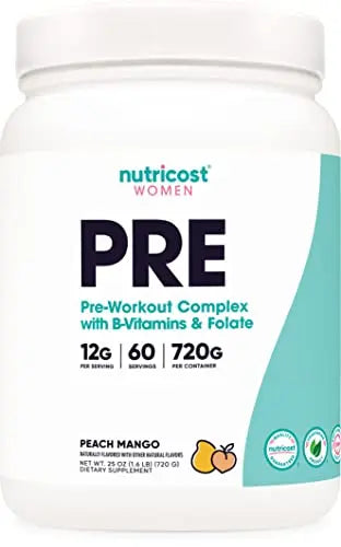 Nutricost Pre-Workout Powder for Women, Peach Mango, 60 Servings Nutricost