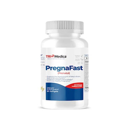 TRIOMEDICA PregnaFast Prenatal Multivitamin Softgels, Supports Healthy Growth, Brain Development TRIOMEDICA