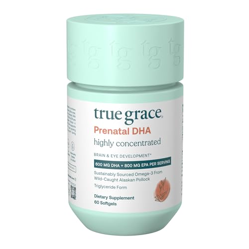 True Grace Prenatal DHA - 60 Softgels - 1400mg of DHA & EPA - for Pre-Conception, Pregnancy True Grace