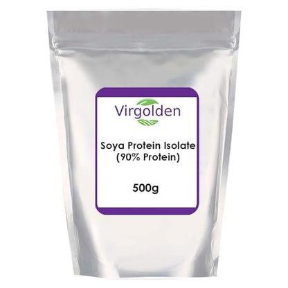 SOYA Protein Isolate 500g (90% Protein) by Virgolden, Unflavoured, Vegan Protein Shake VIRGOLDEN