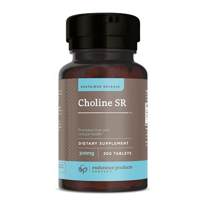 Choline Bitartrate Sustained Release - 300mg 200 Tablet - Promotes Brain Health, Mental Focus & Memory EPC ENDURANCE PRODUCTS COMPANY