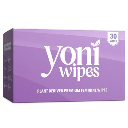 Yoni Wipes - 30 Count Biodegradable & Flushable Feminine Wipes, pH-Balanced, Aloe Vera & Vitamin E Yoni Wipes