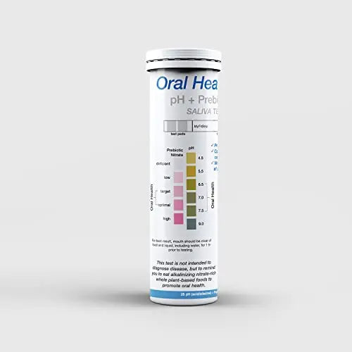 pH and Prebiotic Nitric Oxide Test Strip by MyFitStrip - Track and Monitor Saliva Alkalinity MyFitStrip