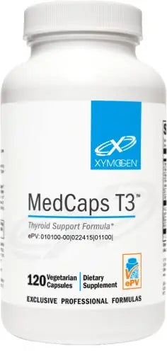 XYMOGEN MedCaps T3 - Thyroid Support Formula with Vitamins + Herbs - Selenium, Zinc XYMOGEN