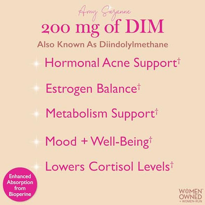Amy Suzanne DIM Supplement - Menopause, PMS, and Hormonal Acne Support - Estrogen Metabolism Amy Suzanne