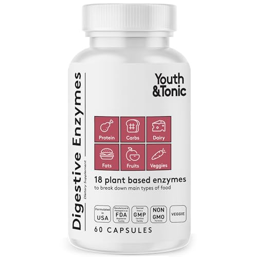 Youth & Tonic Enzymes for Digestion Full Spectrum for Bloating, Gut Health & Digestive Support Youth & Tonic