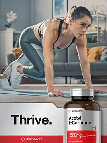 Acetyl L-Carnitine 1500mg | 200 Capsules | Extra Strength ALCAR Supplement | Non-GMO Horbäach