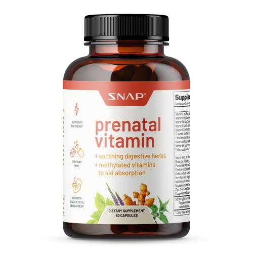 Snap Supplements Prenatal Vitamin with Iron, Vitamin B12, Folic Acid, Botanical Blend Snap Supplements