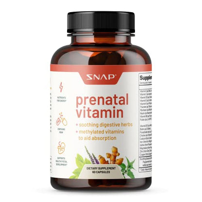 Snap Supplements Prenatal Vitamin with Iron, Vitamin B12, Folic Acid, Botanical Blend Snap Supplements