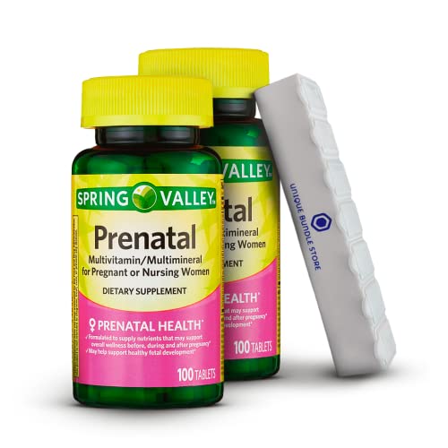 Spring Valley, Prenatal Multivitamin, Multimineral Tablets Dietary Supplement, Prenatals Unique Bundle Store
