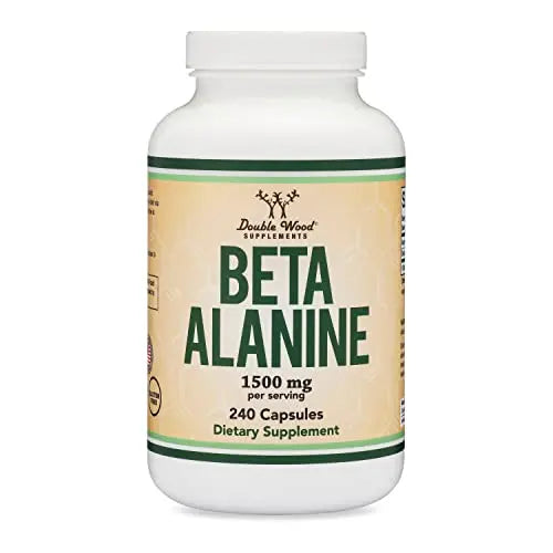 Beta Alanine Powder Capsules (Bulk Jar 240 Pills, 1.5 Gram Servings) Stimulant Free Pre Double Wood Supplements
