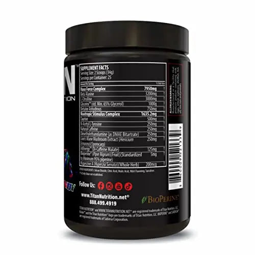 Titan Nutrition Kickin Concentrated Pre-Workout Drink- Energy, Focus, Endurance & Mood Titan Nutrition