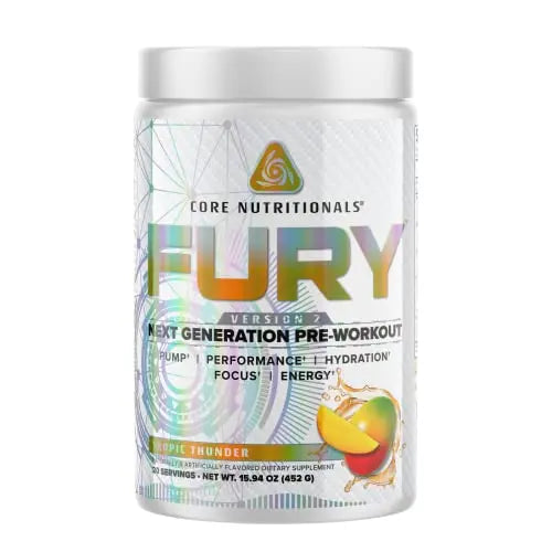 Core Nutritionals Fury V2: Pre-Workout Powder to Maximize Performance in The Gym W/Zum Core Nutritionals