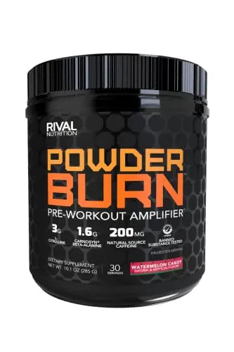 Rivalus Powder Burn - Watermelon Candy, 0.8 Pound - Intense Pre-Workout Energy Rivalus