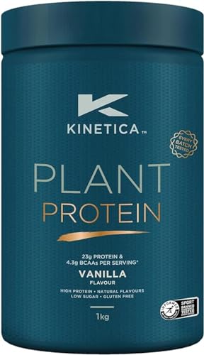 Kinetica Vanilla Flavour Plant Protein 1kg | Blend of Pea and Rice Protein | Vegan Kinetica