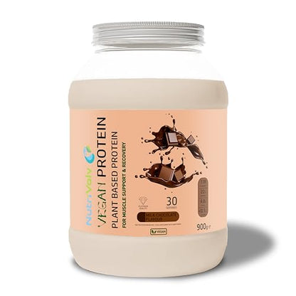 NutriVolv Vegan Plant Based Protein Powder | Milk Chocolate Flavour 900g | Pea & Rice Protein Blend NutriVolv