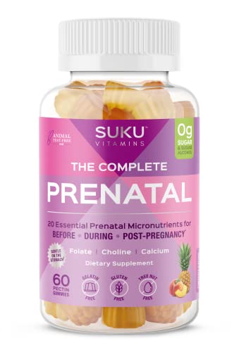 SUKU Vitamins - Complete Prenatal - Enriched with Calcium, Vitamin K2, Vitamin B12 SUKU Vitamins