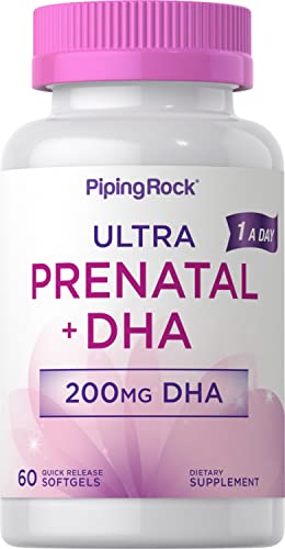 Prenatal Vitamins for Women | 60 Softgels | with DHA and Iron | Multivitamin Piping Rock