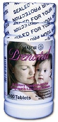 Prenatal Tablets, 27-0.8mg, 100ct (4 Pack) MAJOR