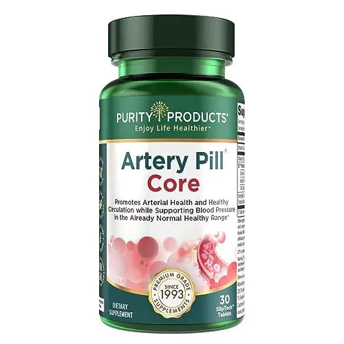 Purity Products Artery Pill Core from MK-7 Vitamin K2, Plant-Based S7 Nitric Oxide Booster Purity Products