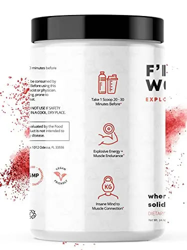 F'ing Workout - Explosive Pre-Workout Supplement (Sour Peach Rings) F'ing