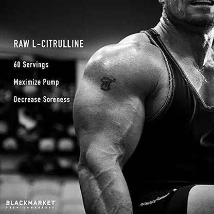 BlackMarket RAW L-Citrulline - Workout Powder Drink Mix for Men & Women, Improve Blood BlackMarket