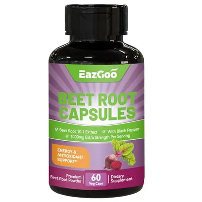 EAZGOO Beet Root Capsules 1000mg Per Serving, Supports Nitric Oxide Production & Blood EAZGOO
