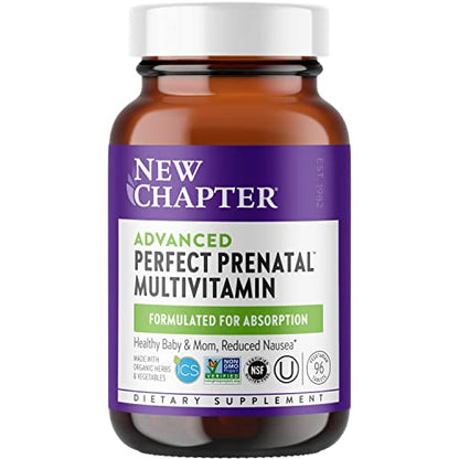 New Chapter Advanced Perfect Prenatal Vitamins - 96ct, Organic, Non-GMO Ingredients New Chapter