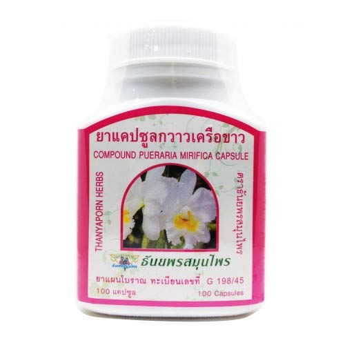 100 Capsules Pueraria mirifica Capsules,White kwao krua, Thanyapron Brand,Breast Augmentation Thanyapron Brand