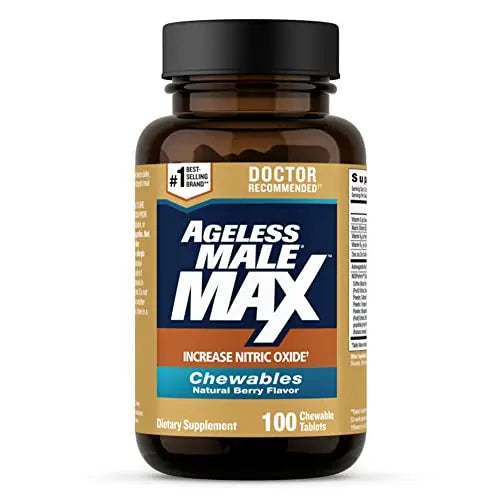 Ageless Male Max Chewable Nitric Oxide Booster Supplement for Men – High Potency New Vitality