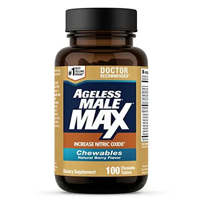 Ageless Male Max Chewable Nitric Oxide Booster Supplement for Men – High Potency New Vitality
