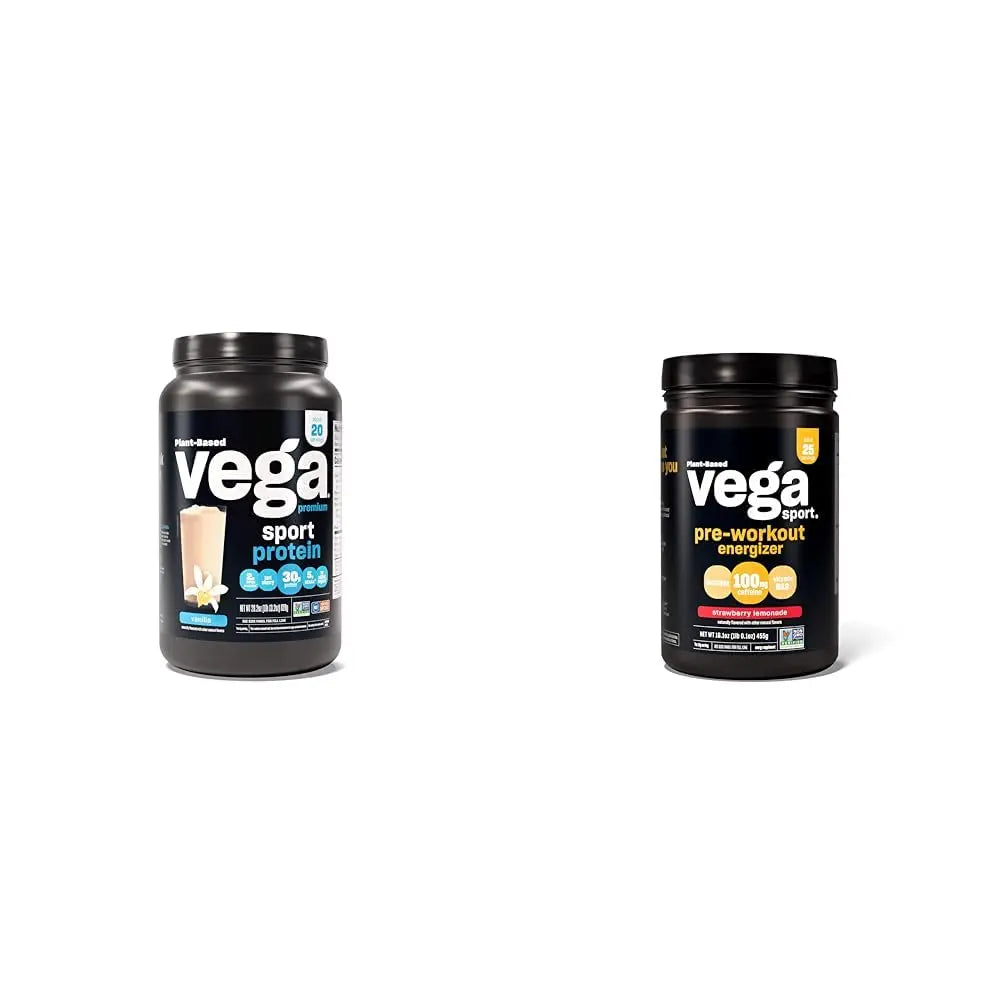 Vega Premium Sport Protein Vanilla Protein Powder, Vegan, Non GMO & Sport Pre-Workout Vega