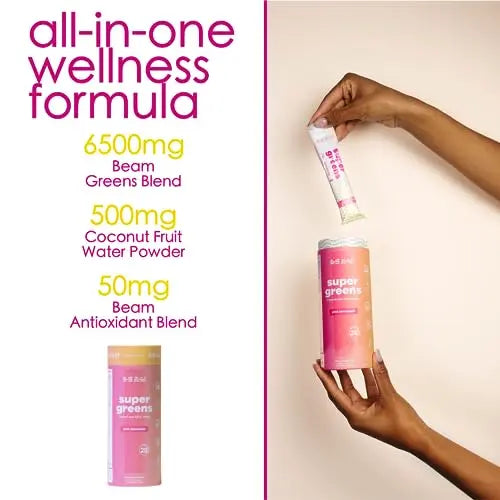 BEAM be Amazing Super Greens Powder with Prebiotics, Digestive Enzymes & Antioxidants BEAM