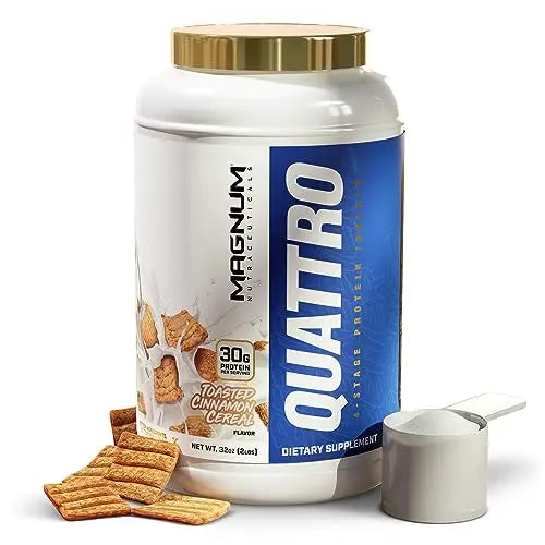 Magnum Nutraceuticals Quattro -, Toasted Cinnamon Cereal ,2lb - May Support Muscle QUATTRO