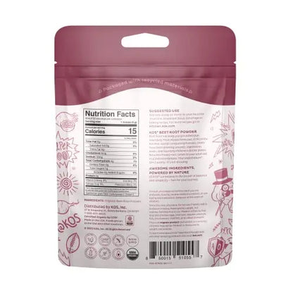 KOS Organic Beet Root Powder, USDA Certified - Natural Nitric Oxide Booster, Superfood KOS
