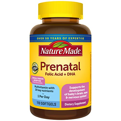 Nature Made Prenatal with Folic Acid + DHA, Prenatal Vitamin and Mineral Supplement Nature Made