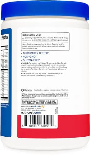 Nutricost Stim-Free Pre-Workout Powder Fruit Punch 30 Servings - Gluten Free, Non-GMO Nutricost