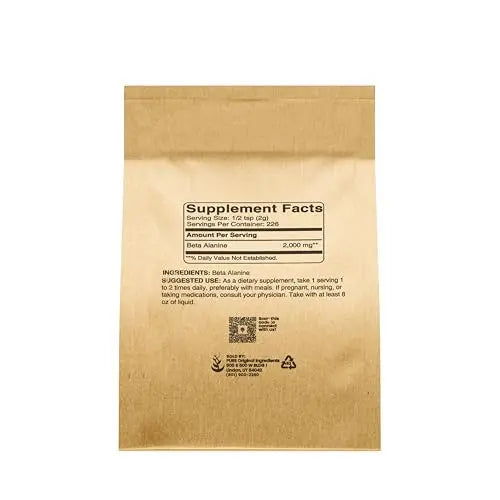 Pure Original Ingredients Beta Alanine Powder Non-GMO, Non-Essential Amino Acid Pure Organic Ingredients