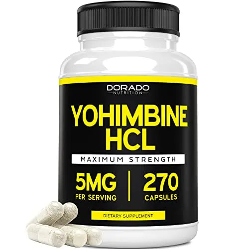 Yohimbine HCL 5mg For Men and Women (270 Capsules) - More Potent Than Yohimbe DORADO NUTRITION