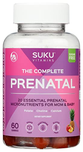 Suku Vitamins The Complete Prenatal Gummies Peach & Pineapple Flavour, Sugar Free, 60 Pieces SUKU Vitamins