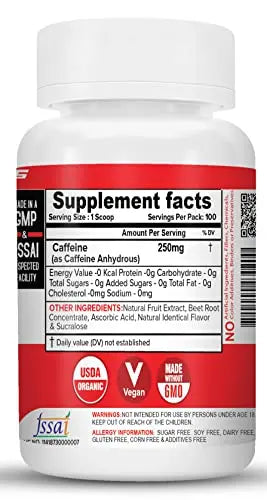 NutriJa Caffeine Powder Pre Workout Supplement - 100 Servings NutriJa