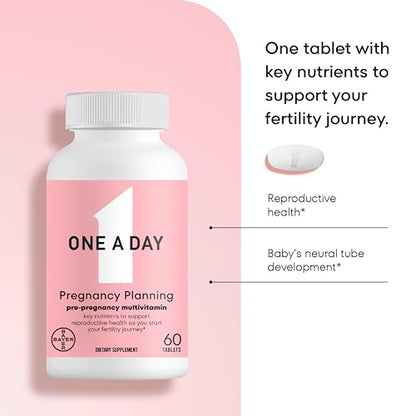 One A Day Pregnancy Planning Prenatal Multivitamin for Women, Pre Pregnancy Vitamins ONE A DAY