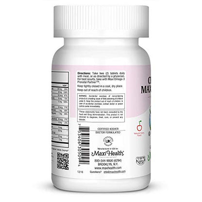 Maxi-Health Chewable Prenatal Vitamin - Over 25 Essential Vitamins and Minerals - Doctor Formulated Maxi Health