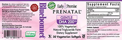 Bluebonnet Early Promise Prenatal Gentle DHA 200 mg Vegetable Capsules, 30 Count Bluebonnet